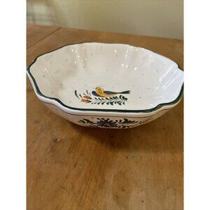 Deruta Bird 10in Fluted Bowl Made In Italy